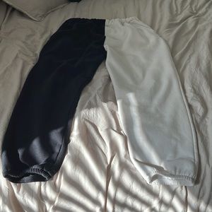 Half black and white sweatpants